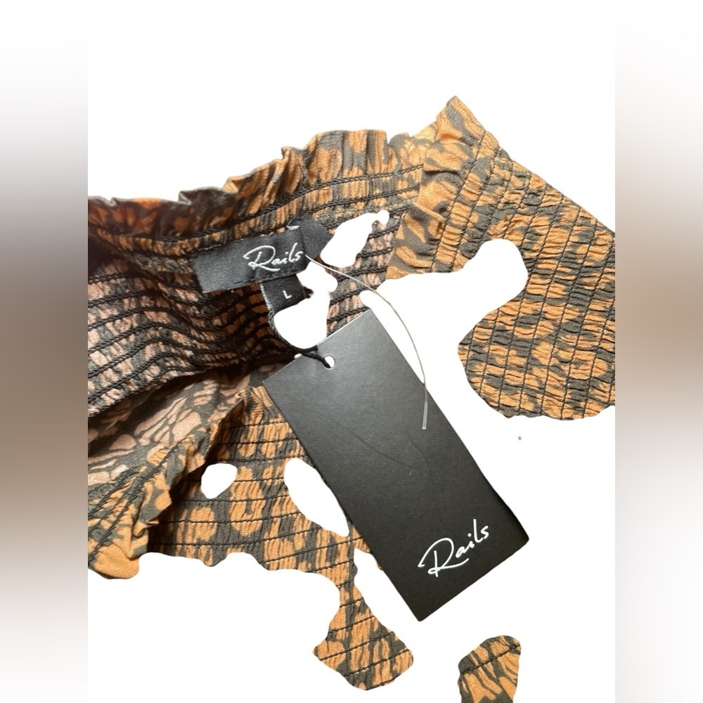 Rails Addison New NWT Animal Print Smocked Mini S… - image 4
